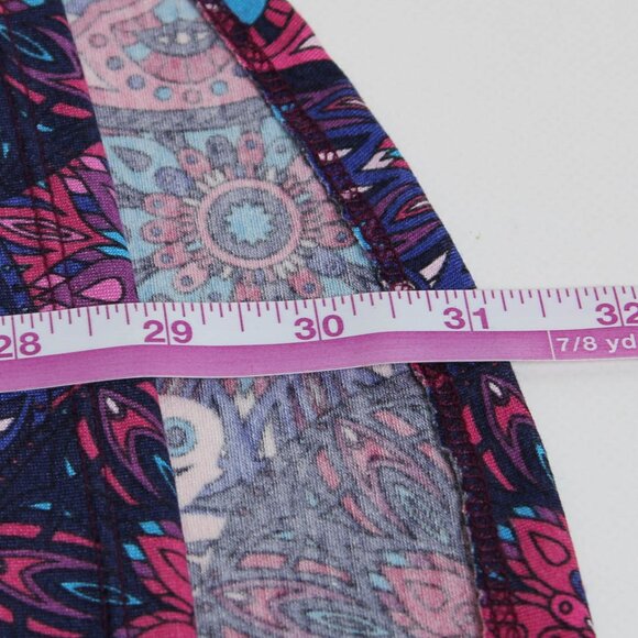 LuLaRoe Irma Tunic Top Pink Purple Blue Medallion Mandala Print - P2P 22" - Picture 6 of 6